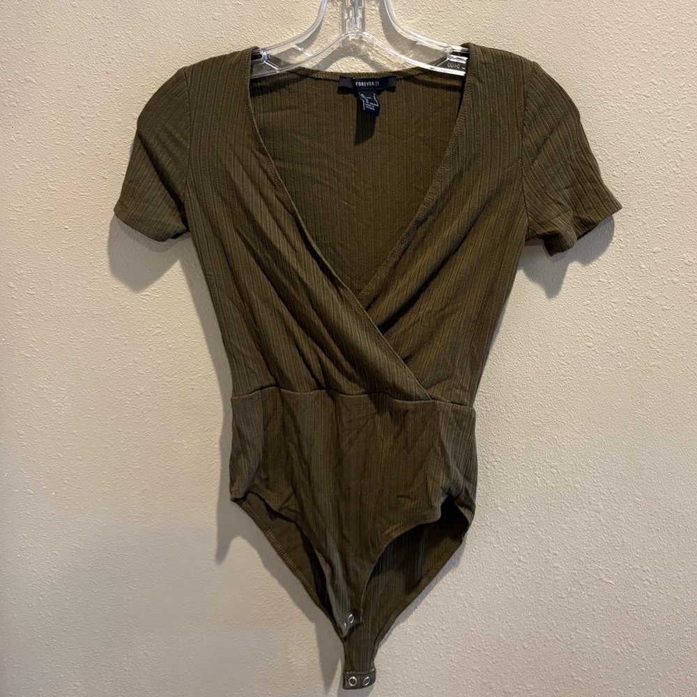 Forever 21 green V-Neck Bodysuit